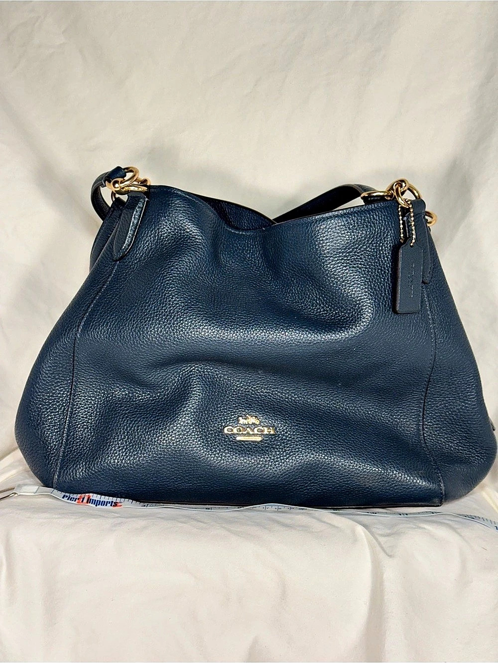 Coach Sutton Hobo Blue Leather Shoulder Bag